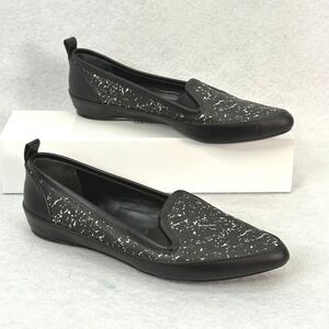 Proenza Schouler Black White Splattered Pointed Toe Flat‎ Women 36.5/US 6 Luxury